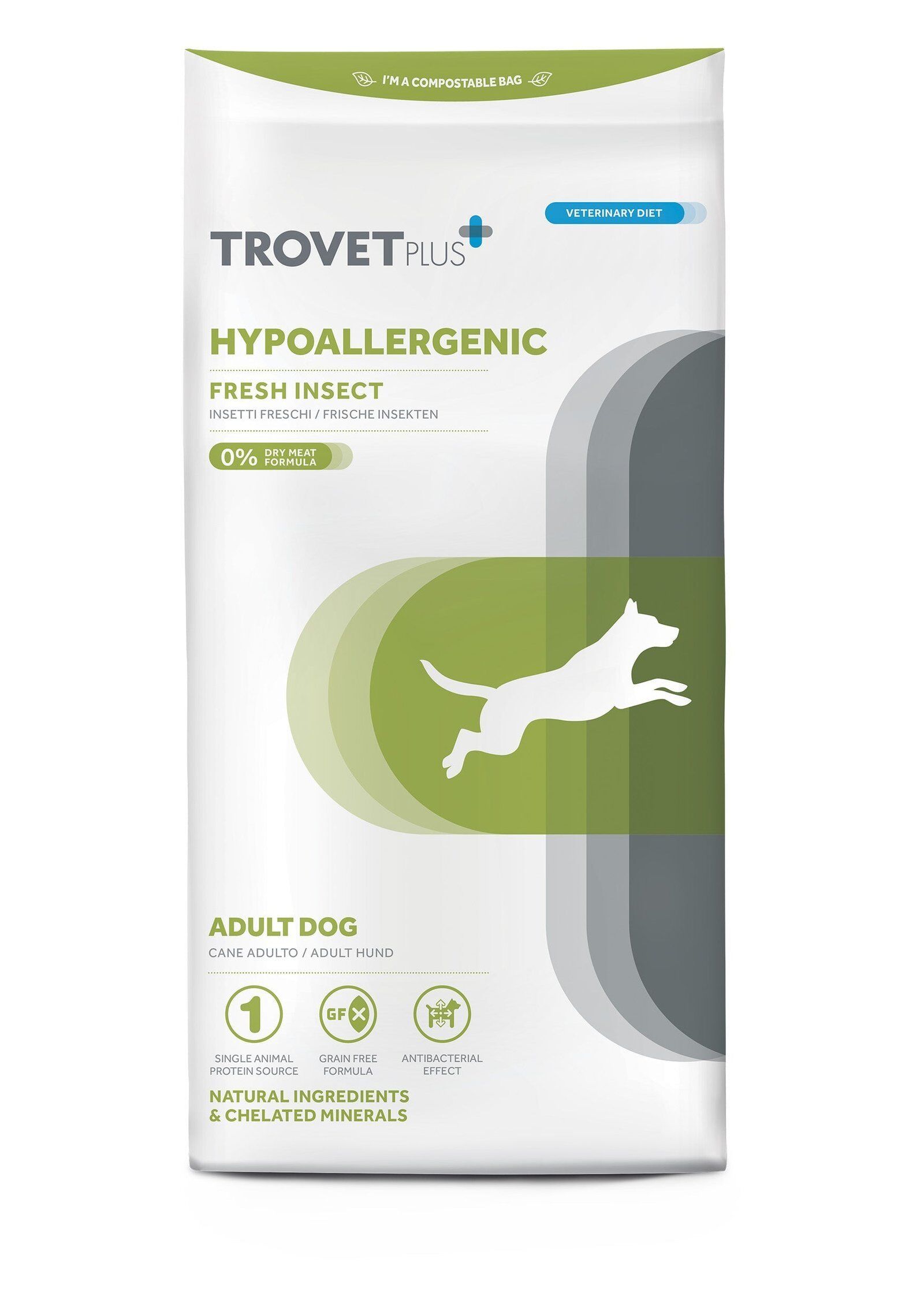 Trovet Plus Adult Dog Hypoallergenic Insect Veterinary Diet 3Kg bag – hypoallergenic dog food with insect protein for sensitive dogs