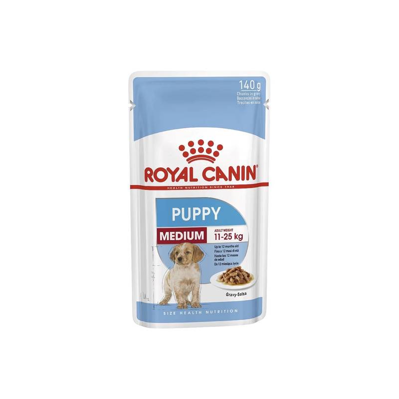 Royal Canin Medium Puppy Wet Food 140g pouch – nutritious wet food for medium breed puppies’ healthy growth and strong immunity